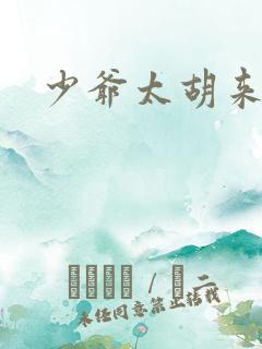 少爷太胡来