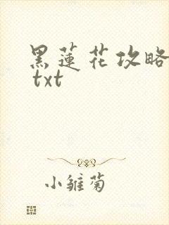黑莲花攻略手册 txt