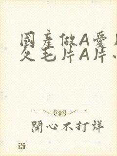 国产做A爱片久久毛片A片小说