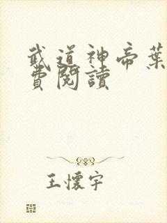 武道神帝叶辰免费阅读