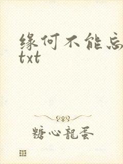 缘何不能忘记你txt