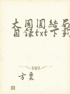 大团圆结局全文目录txt下载