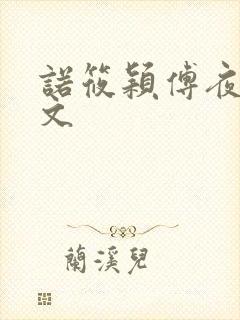 诺筱颖傅夜沉全文