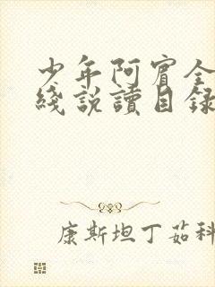 少年阿宾全文在线说读目录