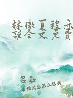 林微夏程亦风小说全文免费