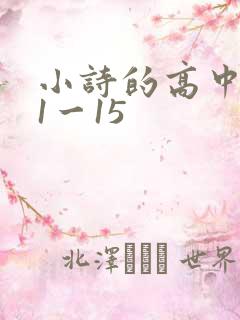 小诗的高中日记1一15