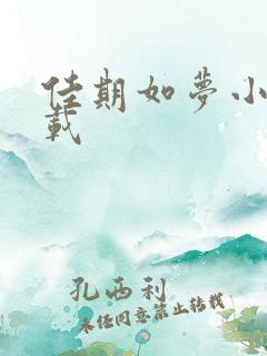 佳期如梦小说下载