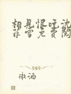 相见恨晚沈浩秦菲雪免费阅读