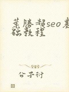 叶胜超seo基础教程