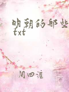 明朝的那些事儿 txt