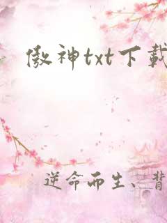 傲神txt下载