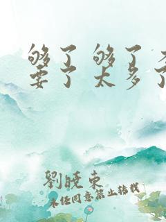 够了 够了 不要了 太多了