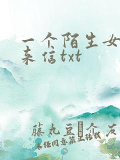 一个陌生女人的来信txt