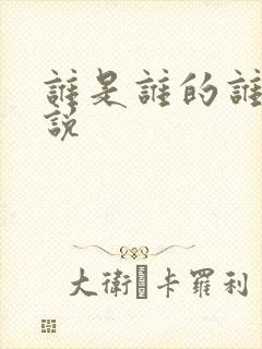 谁是谁的谁 小说