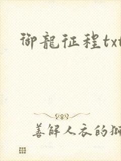 御龙征程txt