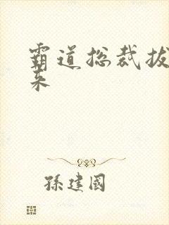 霸道总裁拔不出来