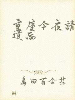 重庆今夜请将我遗忘