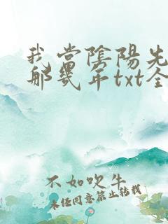 我当阴阳先生的那几年txt全集下载