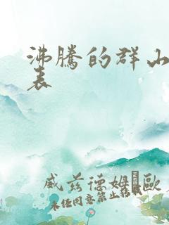 沸腾的群山演员表