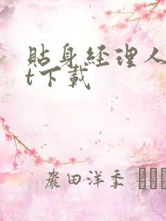 贴身经理人txt下载