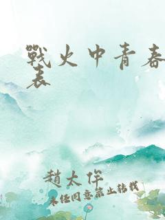 战火中青春演员表