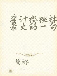 蜜汁樱桃林妙妙最火的一句