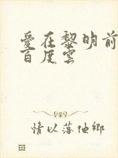 爱在黎明前降落百度云