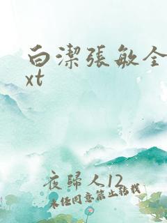 白洁张敏全集txt