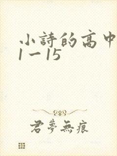 小诗的高中日记1一15