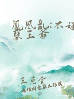凤凰乱:不嫁妖孽王爷