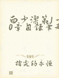 白少洁第1一40章目录笔趣阁