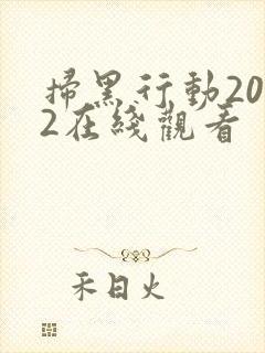 扫黑行动2022在线观看