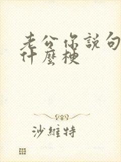 老公你说句话啊什么梗