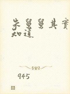 朱舅舅其实啥都知道