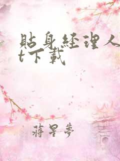 贴身经理人txt下载