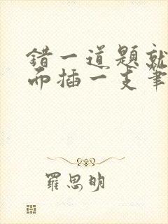 错一道题就往下面插一支笔怎么办