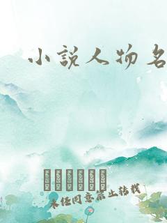小说人物名
