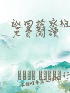 巡回检察组小说免费阅读