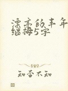 漂亮的丰年经的继拇5字