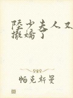 陆少夫人又双叒撒娇了