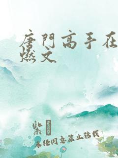 唐门高手在异世燃文