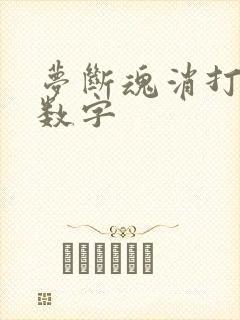 梦断魂消打三个数字