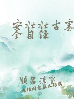 安壮壮古寨情缘全目录