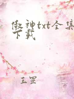 傲神txt全集下载