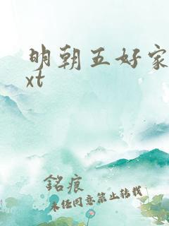 明朝五好家庭txt
