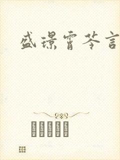 盛璟霄芩言小说