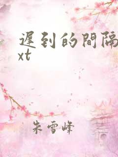 迟到的间隔年txt