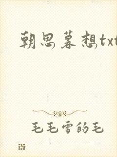 朝思暮想txt