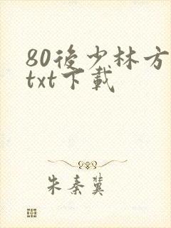 80后少林方丈txt下载