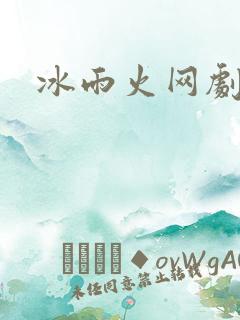 冰雨火网剧小说